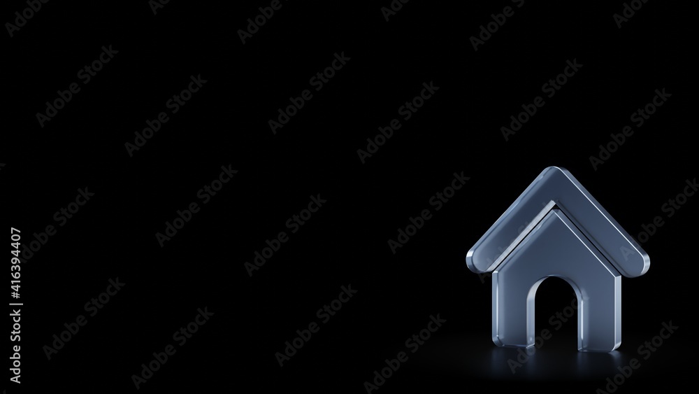 3d rendering frosted glass symbol of dog house isolated with reflection 3d rendering frosted glass symbol of dog house isolated with reflection
