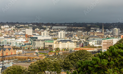 Saint Helier capital city panorama, bailiwick of Jersey, Channel Islands