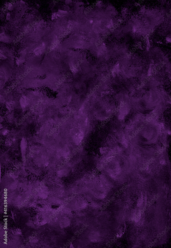 Abstract background hand-painted texture, watercolor, splashes, drops of paint, paint strokes. Purple monochrome color.The texture of stone, marble for backgrounds, wallpapers, covers