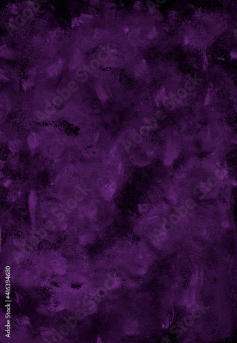 Abstract background hand-painted texture, watercolor, splashes, drops of paint, paint strokes. Purple monochrome color.The texture of stone, marble for backgrounds, wallpapers, covers