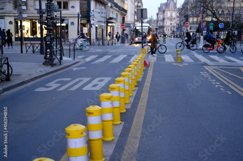 Fototapeta Naklejka Na Ścianę i Meble -  The horrible urban furnitures of Paris. march 2021, Paris France.