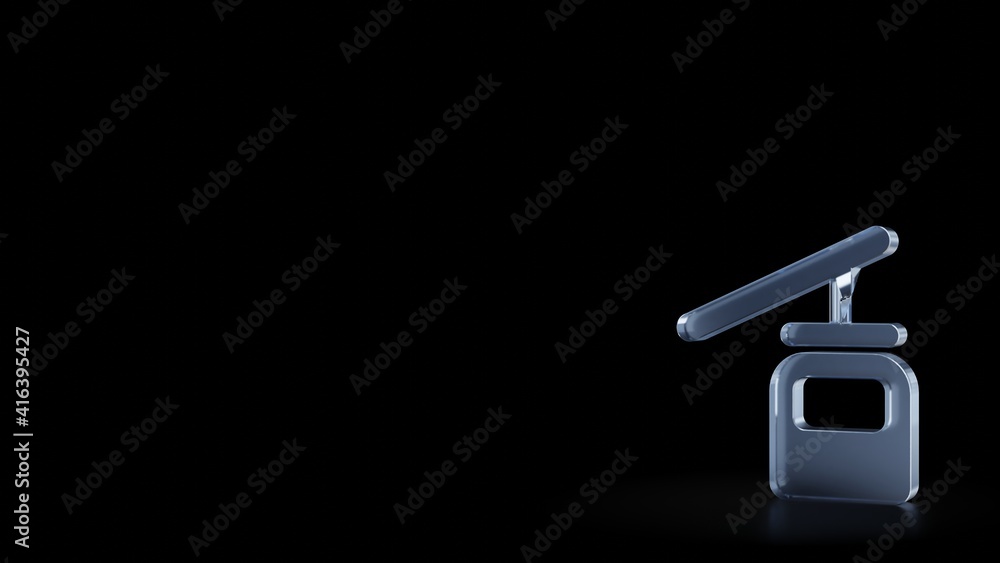 3d rendering frosted glass symbol of cable car isolated with reflection 3d rendering frosted glass symbol of cable car isolated with reflection