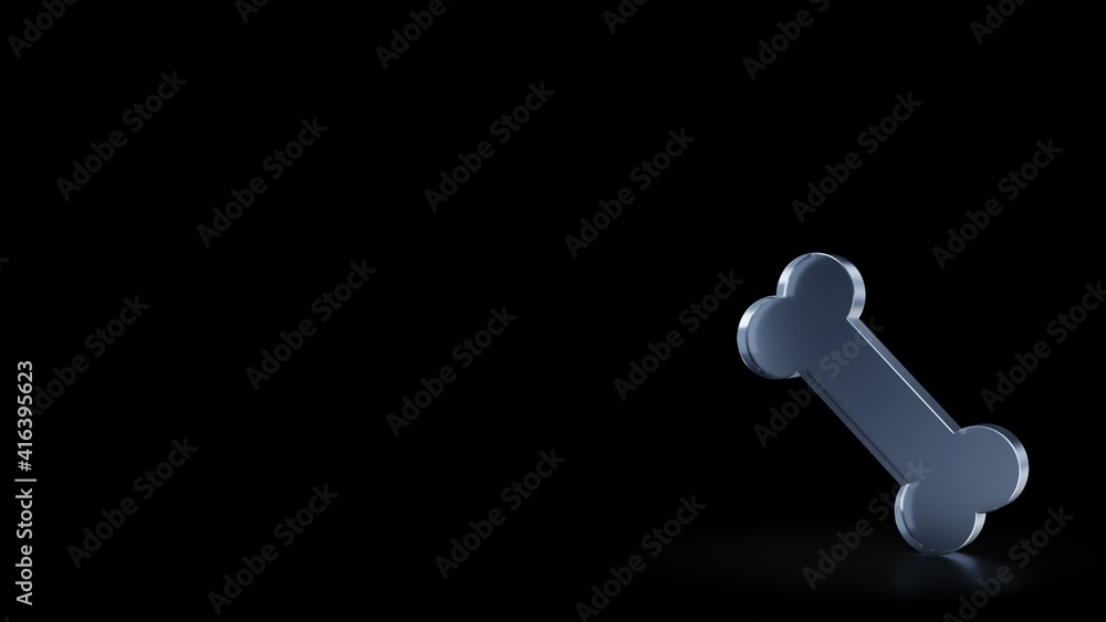 3d rendering frosted glass symbol of bone isolated with reflection 3d rendering frosted glass symbol of bone isolated with reflection