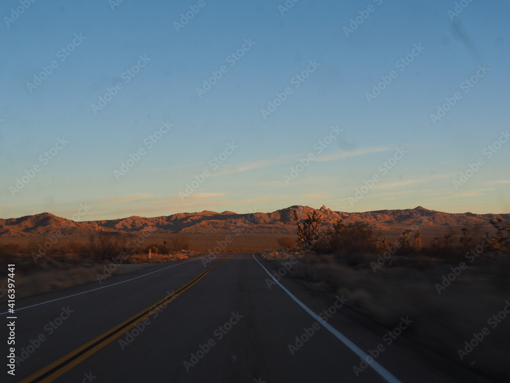 Mojave Desert at Sunset in California