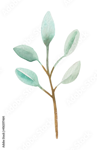 Wallpaper Mural Watercolor leaf. An abstract, decorative, stylish image for a variety of weddings and design compositions Torontodigital.ca