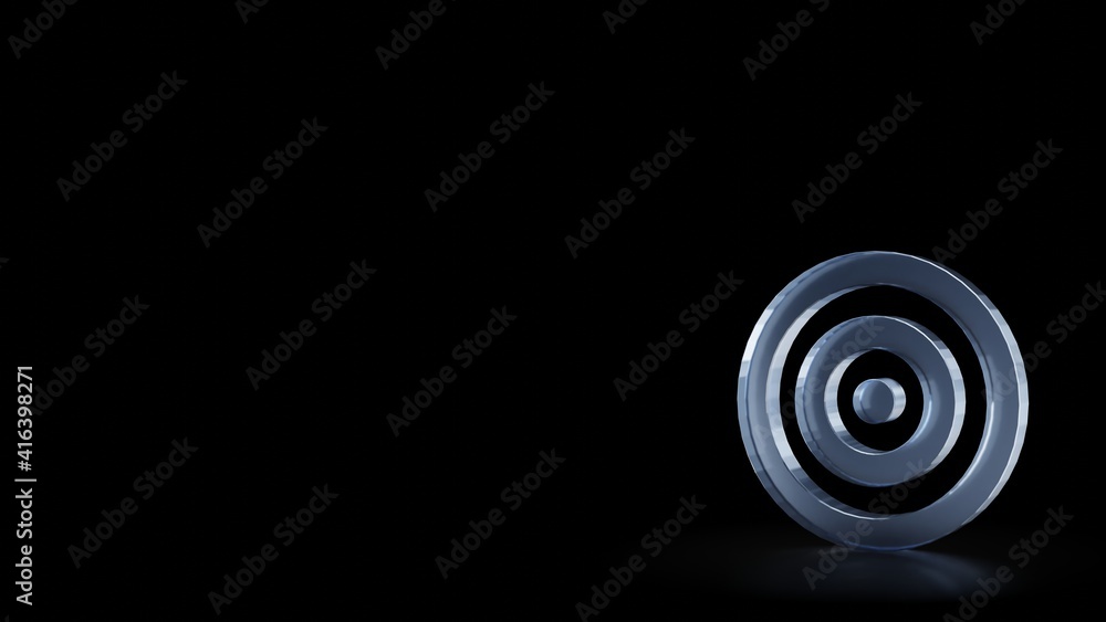 3d rendering frosted glass symbol of target isolated with reflection 3d rendering frosted glass symbol of target isolated with reflection