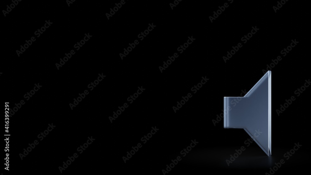 3d rendering frosted glass symbol of sound isolated with reflection 3d rendering frosted glass symbol of sound isolated with reflection