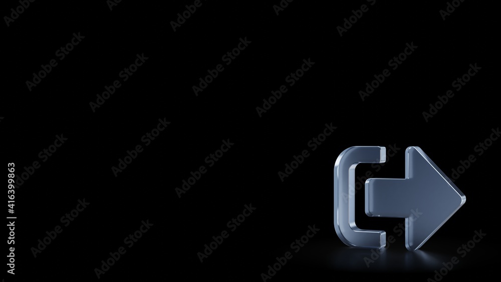 3d rendering frosted glass symbol of sign out alt isolated with reflection 3d rendering frosted glass symbol of sign out alt isolated with reflection