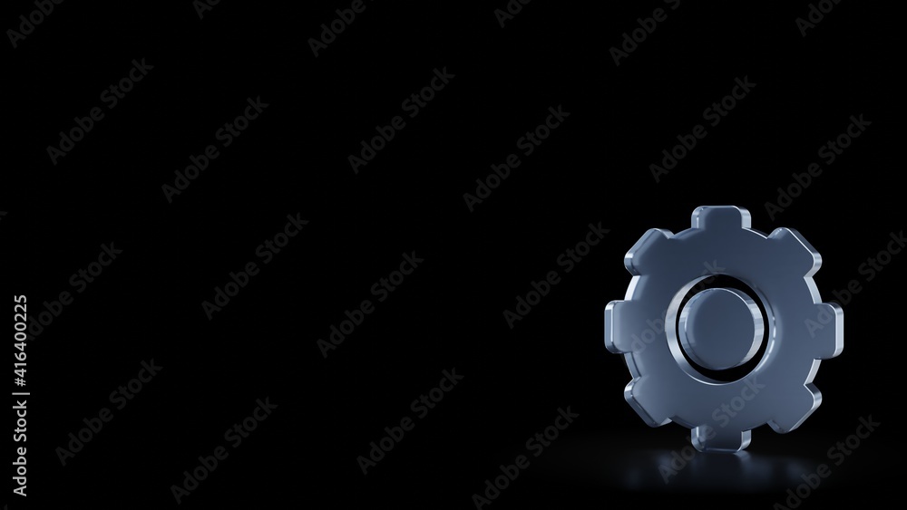 3d rendering frosted glass symbol of settings isolated with reflection 3d rendering frosted glass symbol of settings isolated with reflection