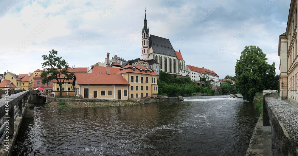 Vltava river in Cesky Krumlov in the Czech Republic