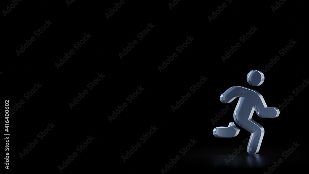 3d rendering frosted glass symbol of running isolated with reflection 3d rendering frosted glass symbol of running isolated with reflection