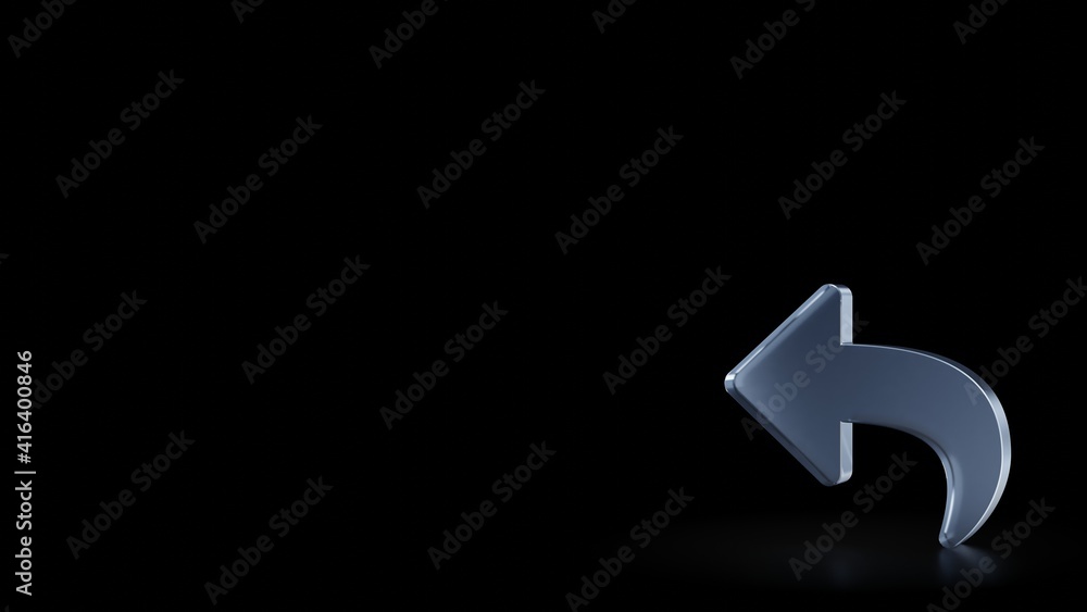 3d rendering frosted glass symbol of reply isolated with reflection 3d rendering frosted glass symbol of reply isolated with reflection
