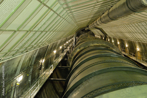 Giant intake pipe at Hoover Dam, Arizona, Nevada, USA