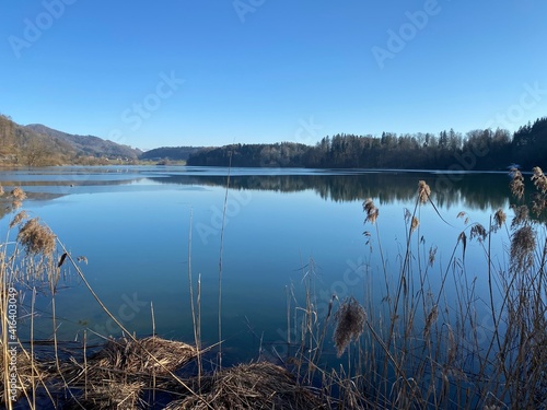 Late winter and early spring on the Türler Lake or Türlersee Lake (Tuerlersee oder Turlersee), Aeugst am Albis - Canton of Zürich, Switzerland (Schweiz) photo