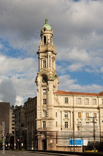 Historic center of the city of Santos, Brazil. Highlighted the old Bolsa do Café. photo