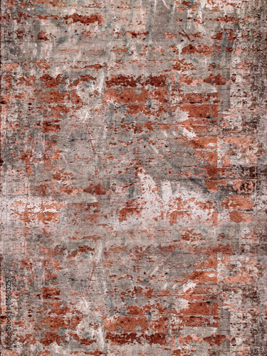 Texture of a grunge old red brick wall.