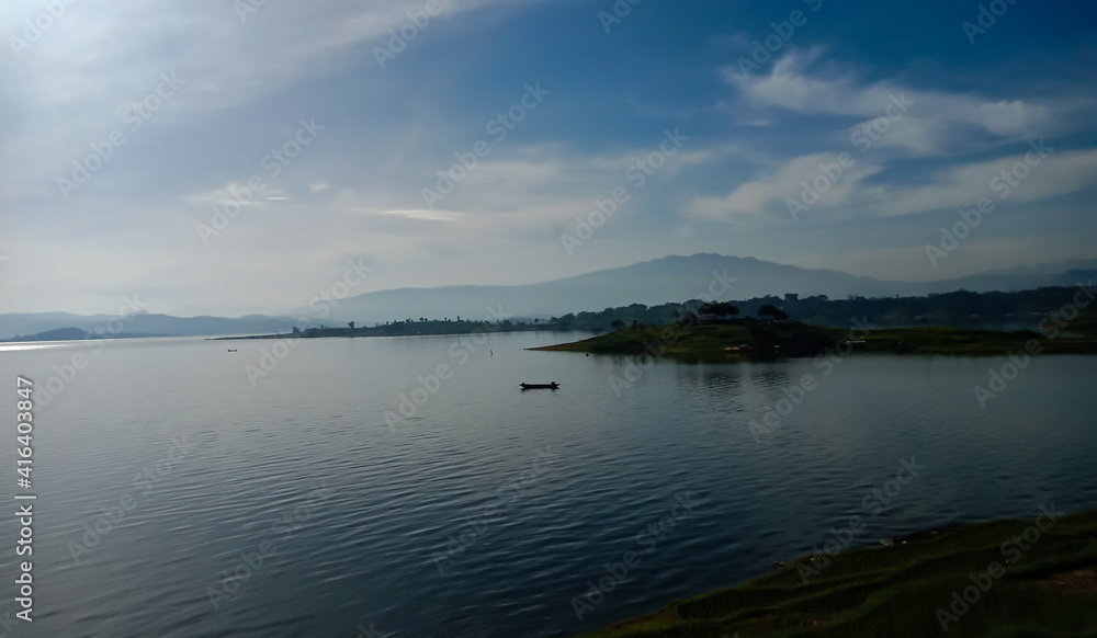 sunset over the lake