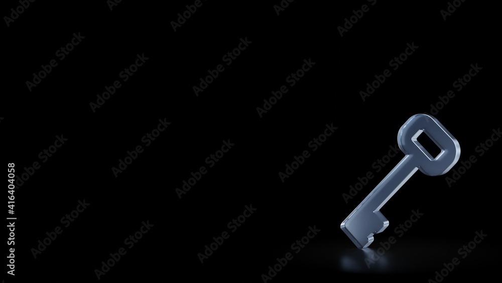 3d rendering frosted glass symbol of key isolated with reflection 3d rendering frosted glass symbol of key isolated with reflection