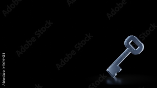 3d rendering frosted glass symbol of key isolated with reflection © Destrosvet
