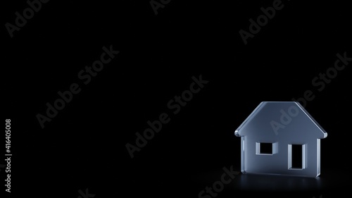 3d rendering frosted glass symbol of house isolated with reflection