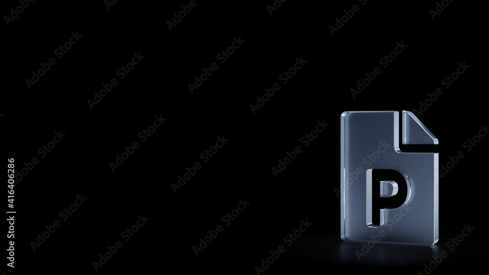 3d rendering frosted glass symbol of file PowerPoint isolated with reflection 3d rendering frosted glass symbol of file PowerPoint isolated with reflection