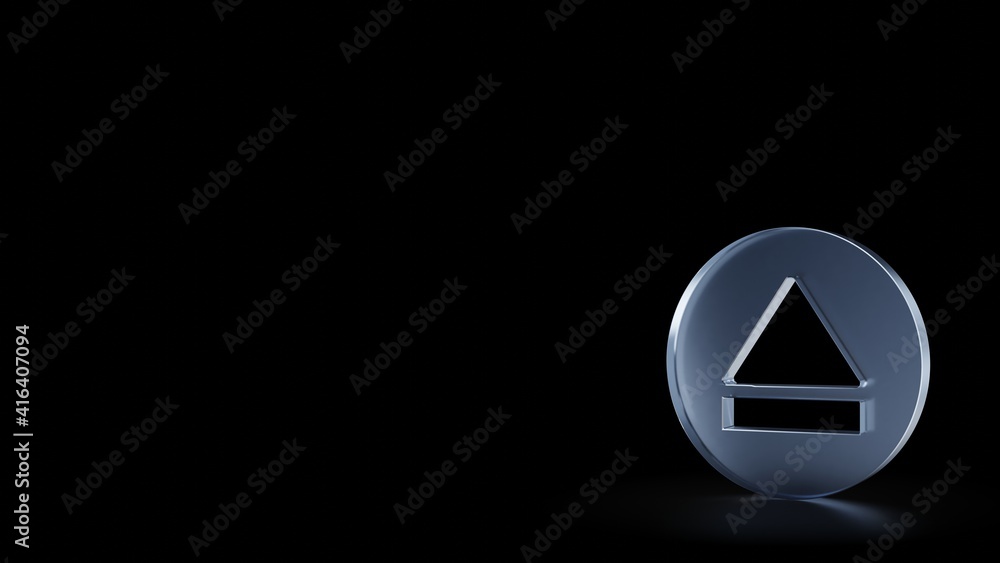 3d rendering frosted glass symbol of eject isolated with reflection 3d rendering frosted glass symbol of eject isolated with reflection