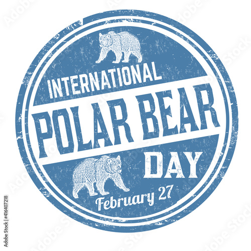 International polar bear day grunge rubber stamp