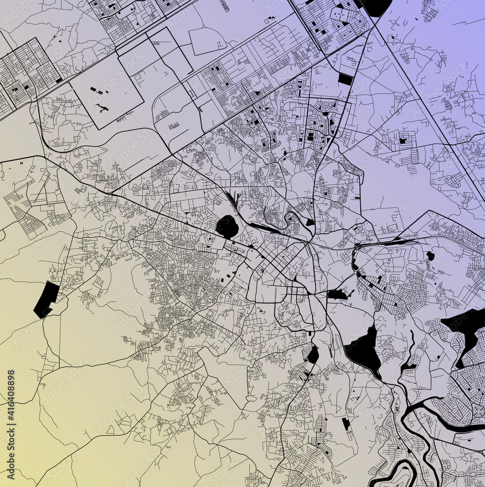 Rawalpindi, Punjab, Pakistan (PAK) - Urban vector city map with parks ...