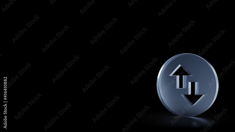3d rendering frosted glass symbol of up and down arrows isolated with reflection 3d rendering frosted glass symbol of up and down arrows isolated with reflection