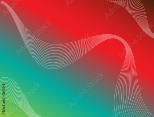 Light leak background with dominant red and blue color gradations and wavy sonar lines