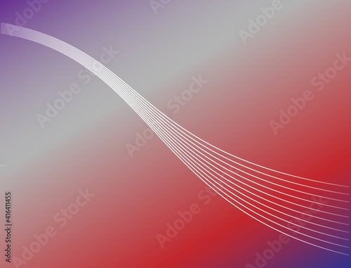 Light leak background with dominant gray red color gradations and wavy sonar lines