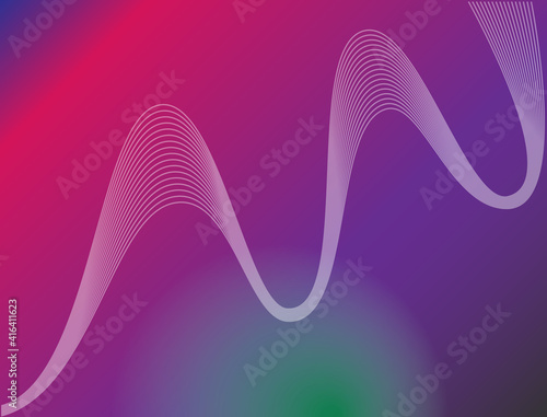 Light leak background with dominant purple pink gradient and wavy sonar lines
