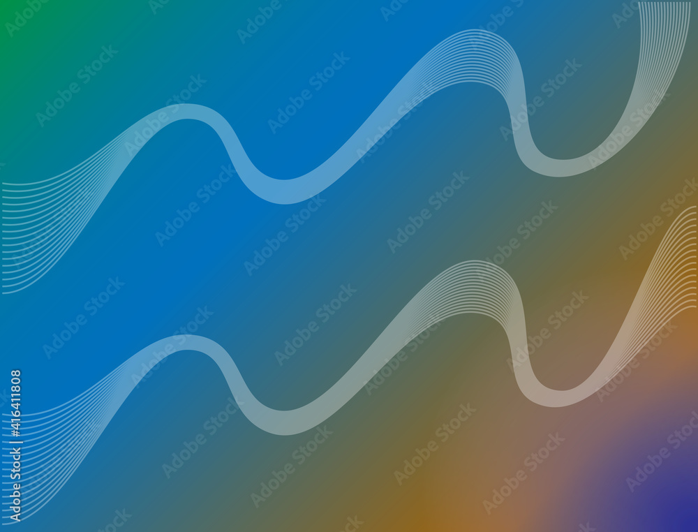 Light leak background with predominantly blue brown color gradations and wavy sonar lines Light leak background with predominantly blue brown color gradations and wavy sonar lines