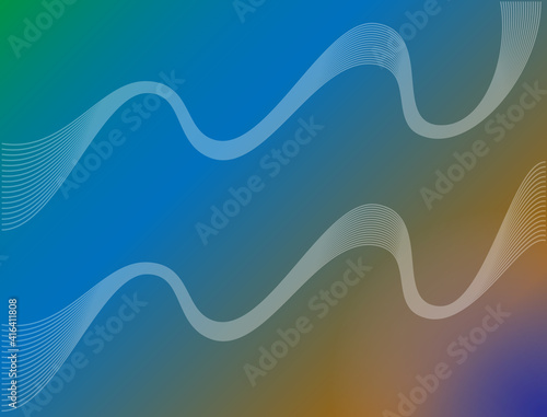 Light leak background with predominantly blue brown color gradations and wavy sonar lines