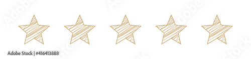 Vector rating stars scribble gold