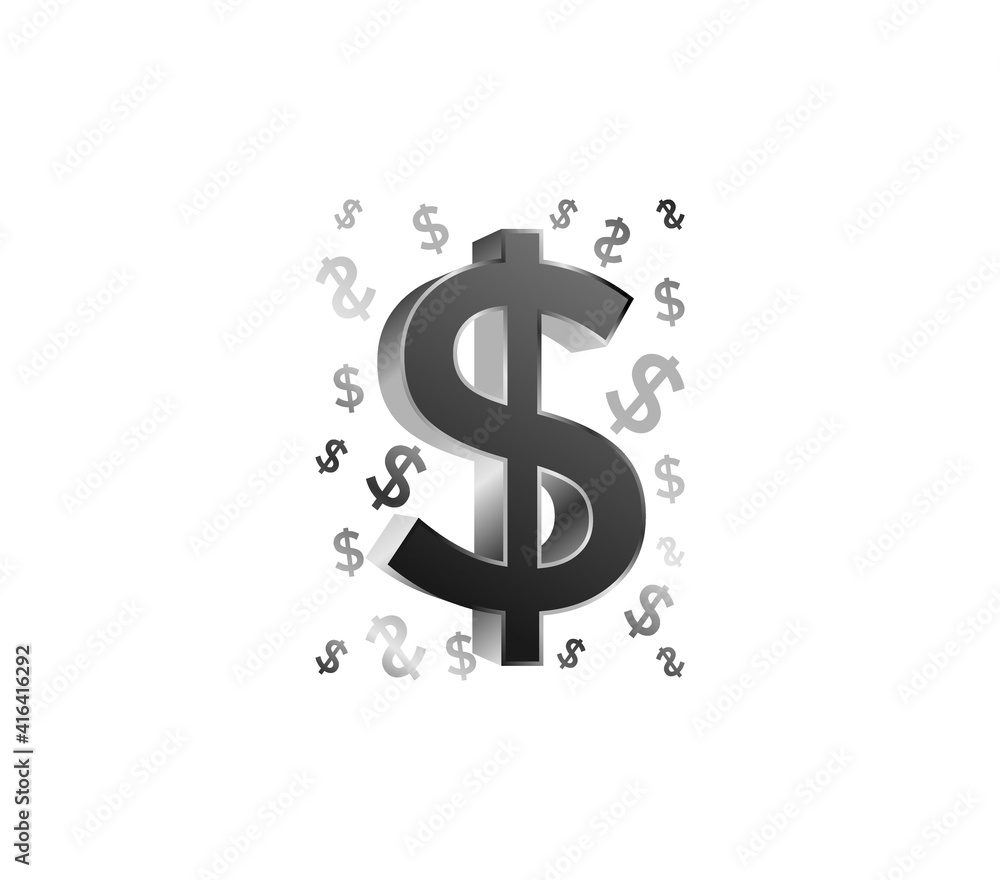 dollar currency money logo icon vector image dollar currency money logo icon vector image