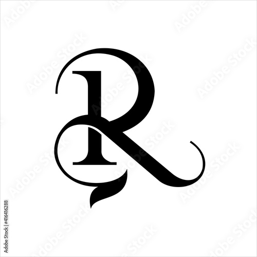 initials monogram letter R luxury logo design vector template