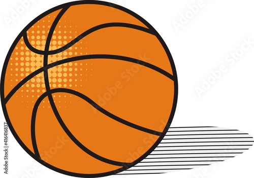 Hand drawn basketball icon on white background