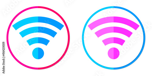 Wi Fi icons, flat design template, vector illustration