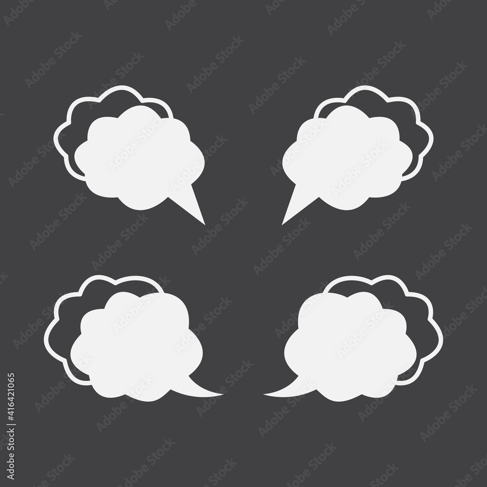 Speech bubble white icon on gray background Speech bubble white icon on gray background