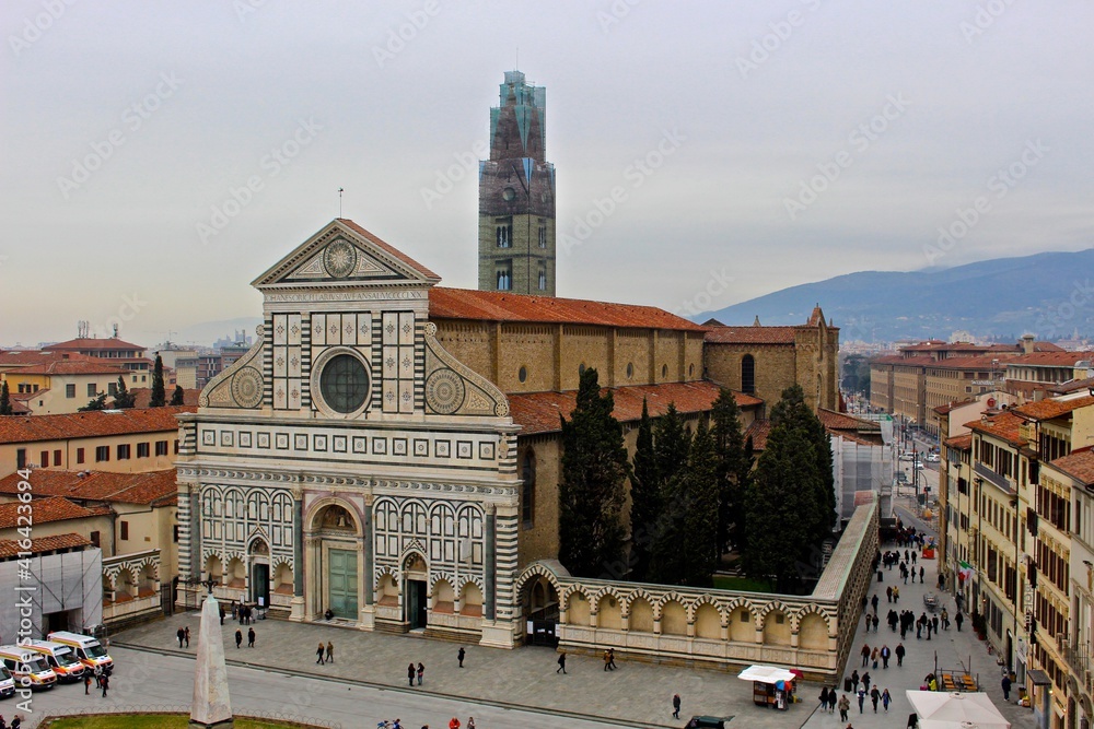 Fototapeta premium View of Santa Maria Novella square in Florence 