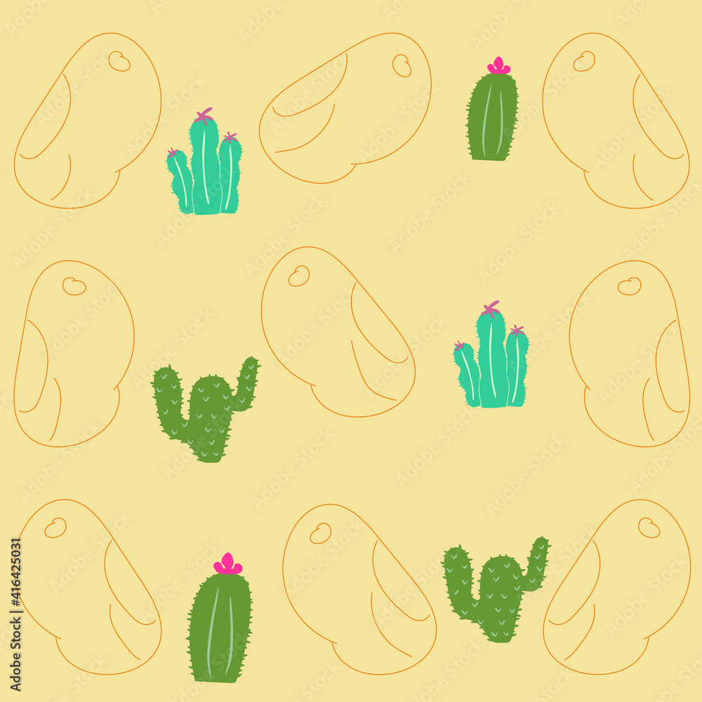 illustration of klompen and cactus illustration of klompen and cactus