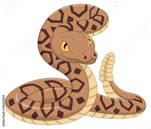 Cartoon snake on white background