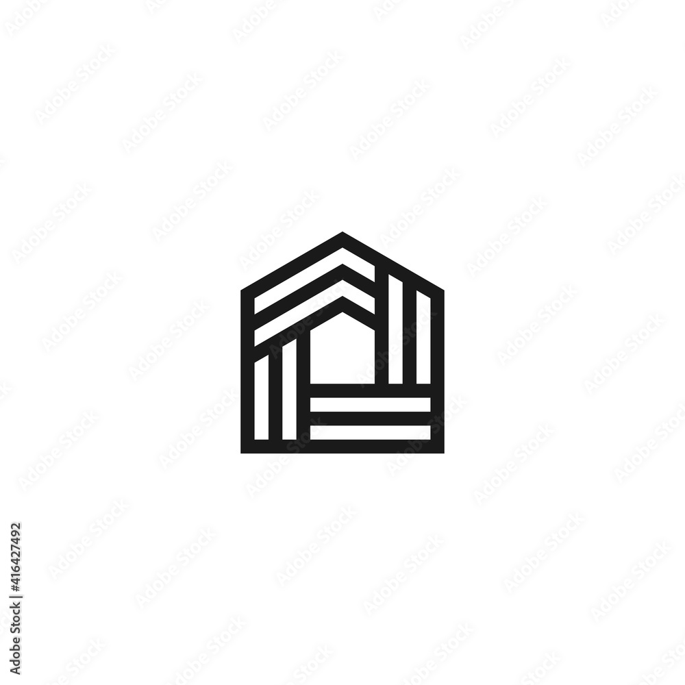 Simple fine line modern house logo vector Simple fine line modern house logo vector