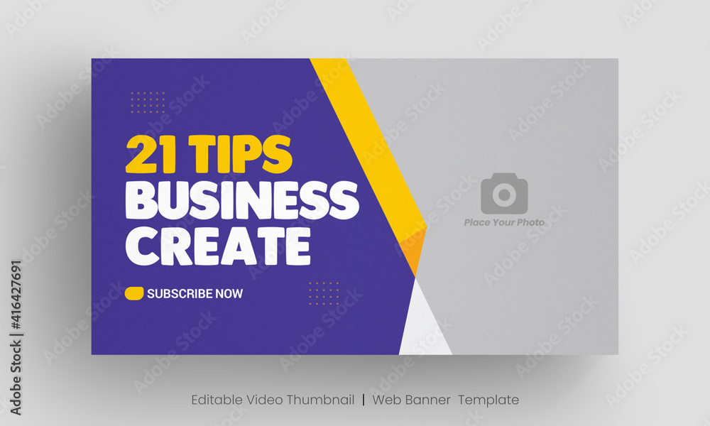 Video thumbnail and web banner template. Editable social media video cover photo layout design Video thumbnail and web banner template. Editable social media video cover photo layout design
