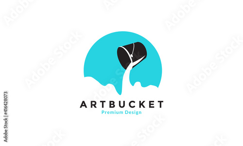 bucket with art water colorful logo design vector icon symbol illustration