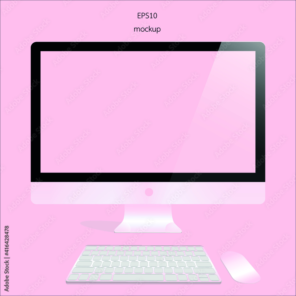 mockup display pink color isolated EPS10 mockup display pink color isolated EPS10
