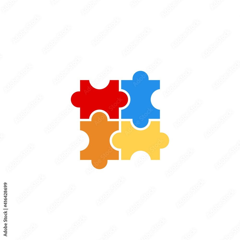 Obraz premium Puzzle icon vector