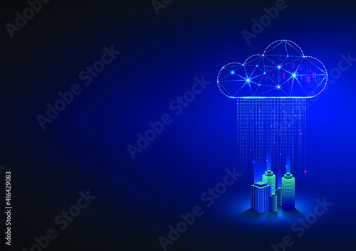Cloud computing and Internet of Things concept, adopting cloud in smart city.