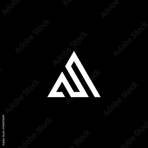 A and S triangle letter logo